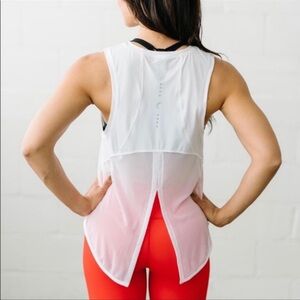Zyia panel split back mesh tank